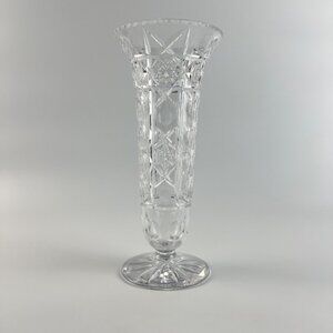 Stunning Antique T. G. Hawkes Cut Crystal Tall Trumpet Vase Signed Rare Pattern
